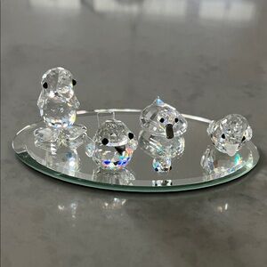 Swavorski crystal duck and bird set
